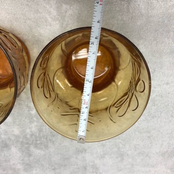 MCM Vintage Libbey Ombré Amber Daisy Floral Glass Tumbler Cups - Set of 2 - Picture 7 of 8